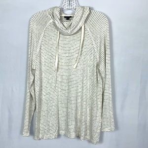 Torrid Black Ivory Strip Ultrasoft Hoodie Sweater Sweatshirt NWOT